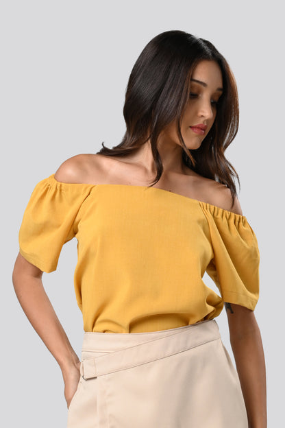 Carsie Short Sleeve Top (Mustard)