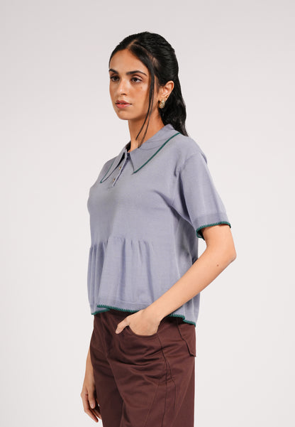 Cartier Short Sleeve Top(Blue)