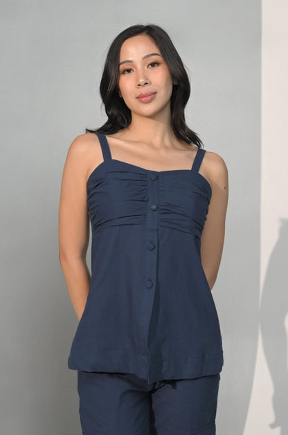 Cash Sleeveless  Top (Navy Blue)