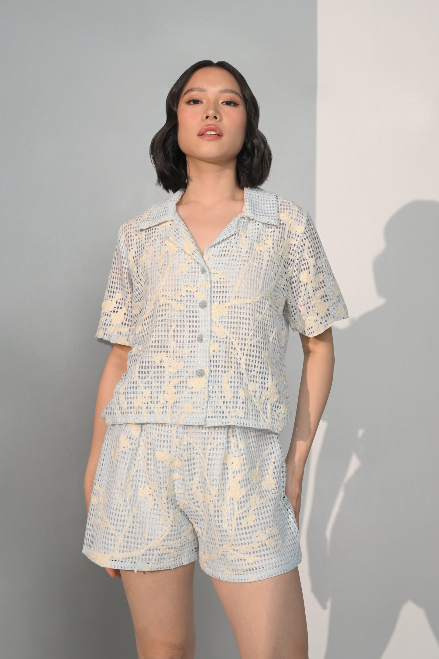 Cavin Short Sleeve Top (Light Blue)