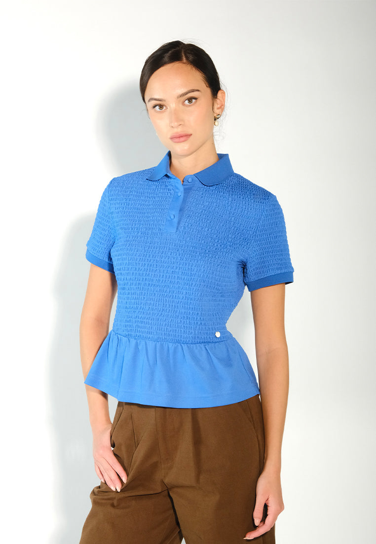 Sari- Sari Centrio Short Sleeve Top (Blue)