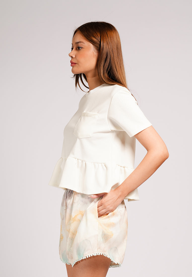 Chabble Short Sleeve Top (Cream)