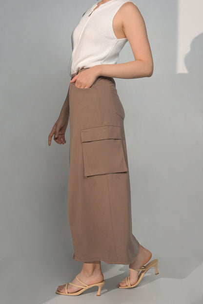 Chandler Maxi Skirt (Brown)