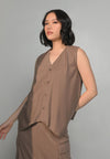 Chandler Sleeveless Top (Brown)