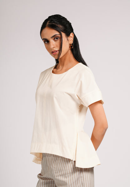 Chey Short Sleeve Top (Cream)