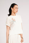 Clayd Short Sleeve Top (Spot Print Offwhite)