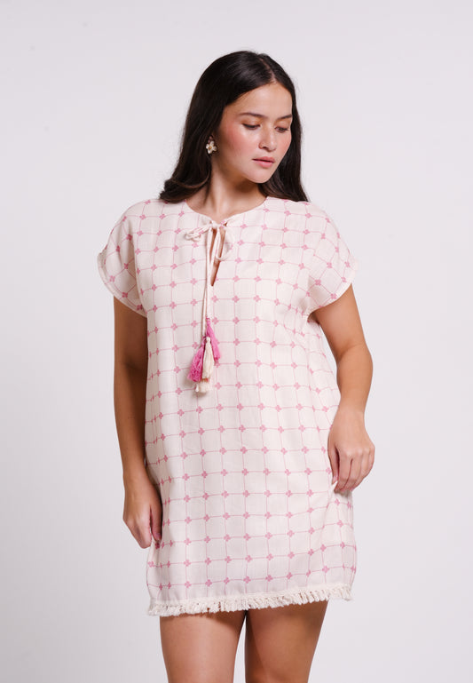 Archetype Summer Essentials Clover Extended Sleeve Dress W/ Inner (Printed Pink)