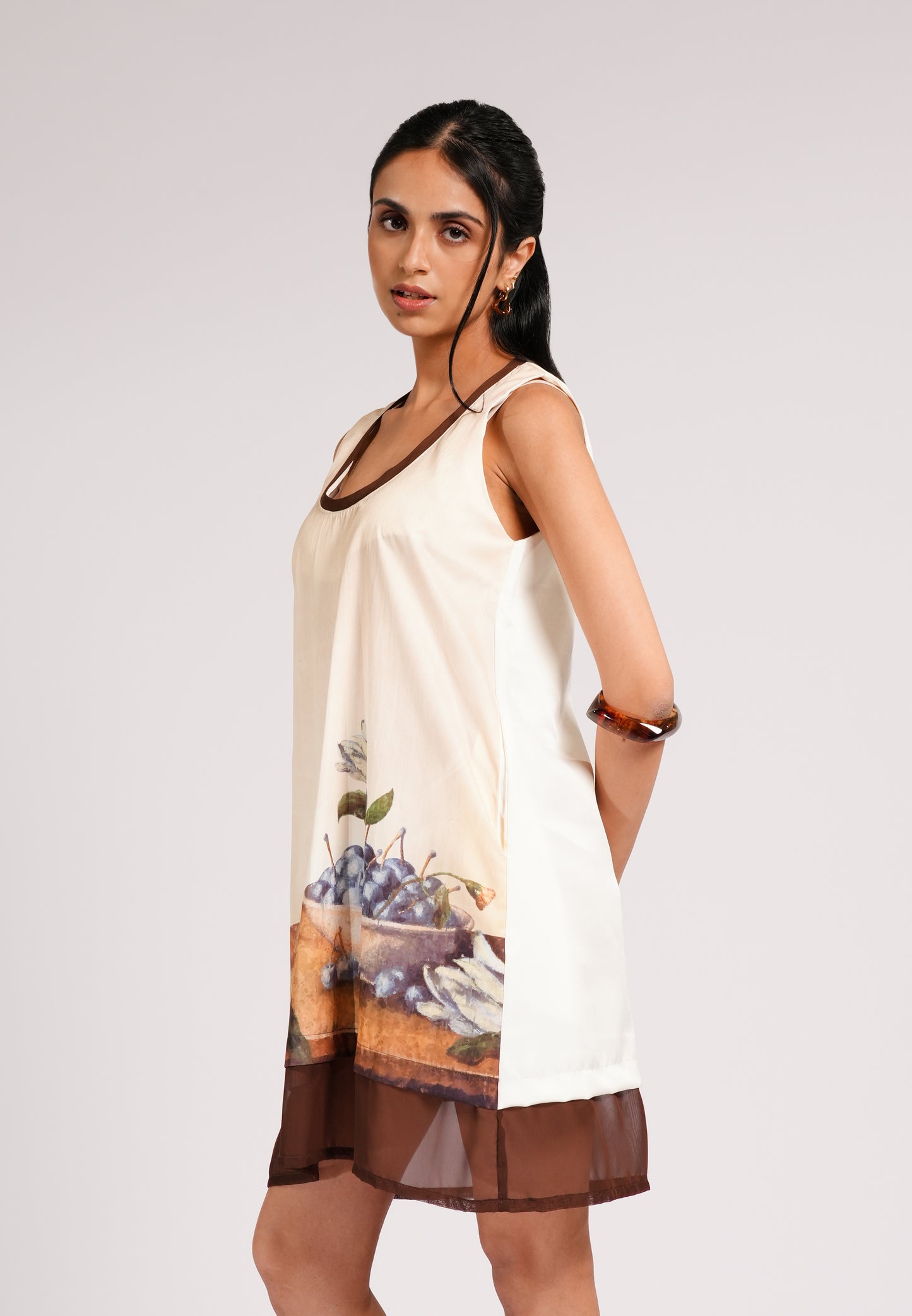 Colin Sleeveless Dress (Spot Print Cream)