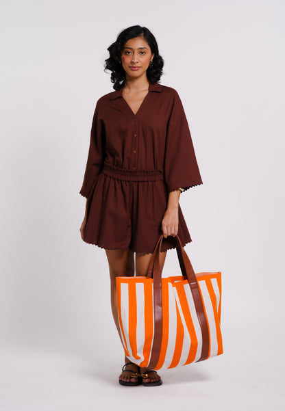 Archetype Summer Essentials Cove Tote Bag (Striped Orange)