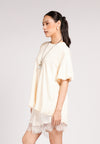 Creative 2-In-1 Short Sleeve Dress (Cream)