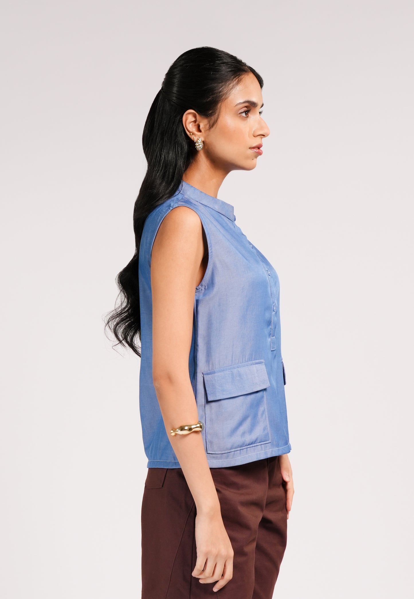 Cynn Sleeveless Top (Blue)