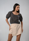 Cypress Short Sleeve Top (Navy gold)