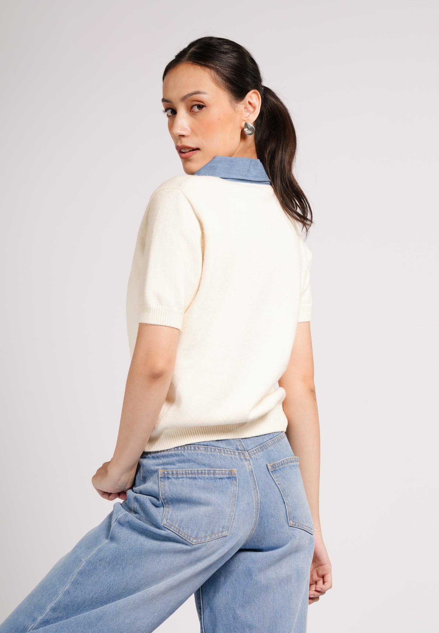DNM Studios 2026 Dalba Short Sleeve Top (Cream)