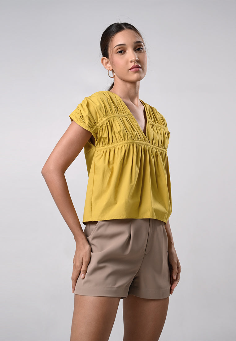Dallas Short Sleeve Top (Mustard)