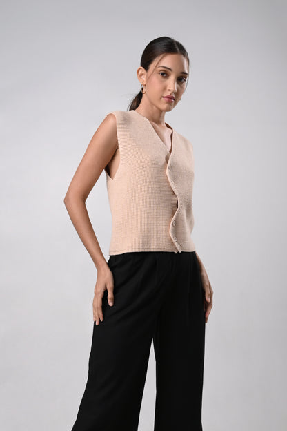 Dalle Sleeveless Top (Khaki)