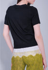 Raf Damascus Short Sleeve Top (Black)