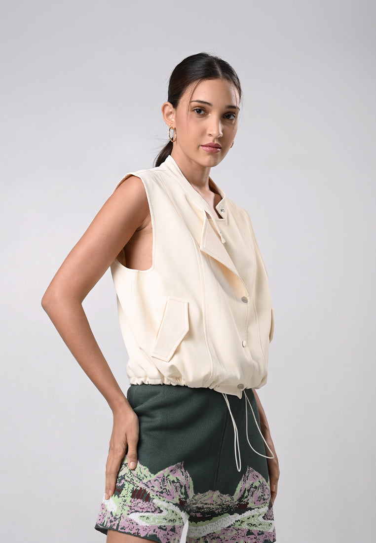 Danner Sleeveless Vest Top (Beige)