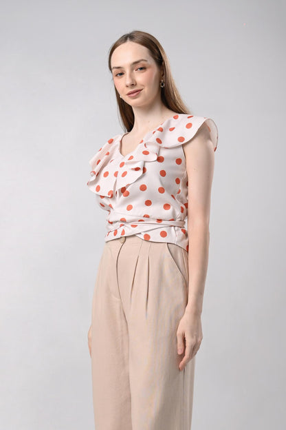 Dawnee Short Sleeve Top (Beige)