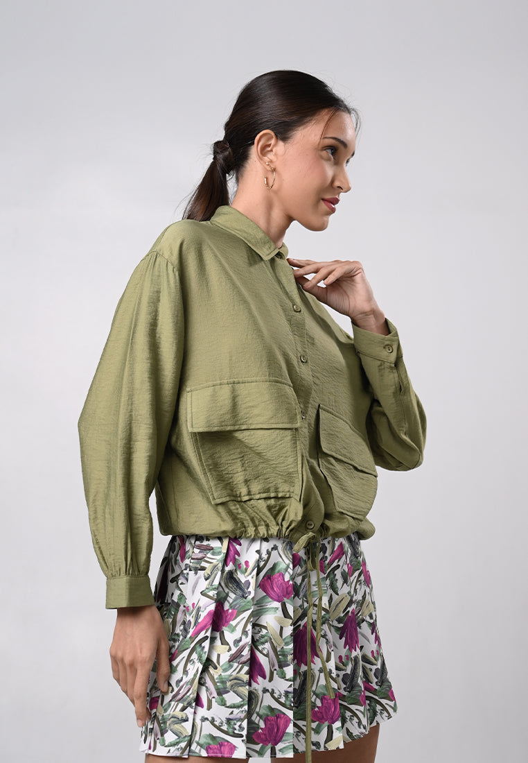 Deandre Long Sleeve Top (Olive Green)