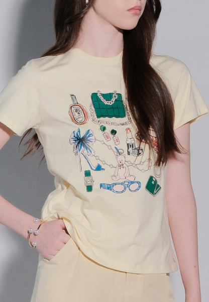 Holiday Tees 2025 Dear Santa Short Sleeve Shirt Top (Butter)