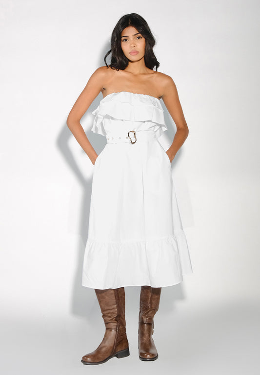 Raf Delia Dress W/ Belt Top (Offwhite)