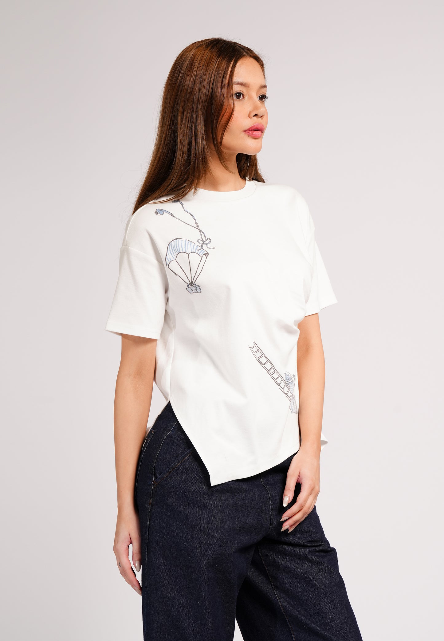 DNM Studios 2026 Dell Short Sleeve Shirt Top (Spot Print White)