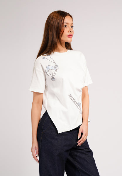 DNM Studios 2026 Dell Short Sleeve Shirt Top (Spot Print White)