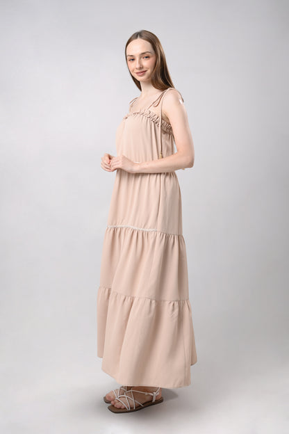 Devaunt Sleeveless Maxi Dress (Khaki)