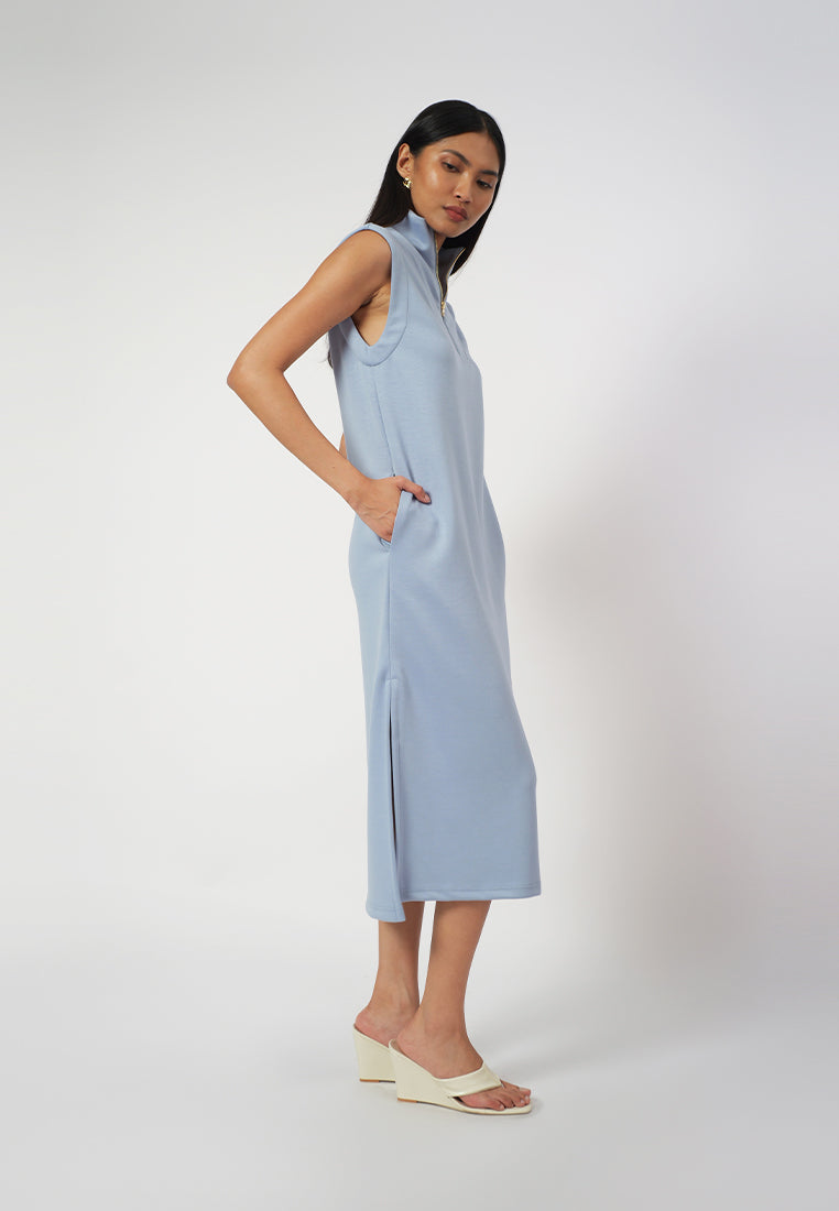 Raf Dill Sleeveless Dress (Dusty Blue)