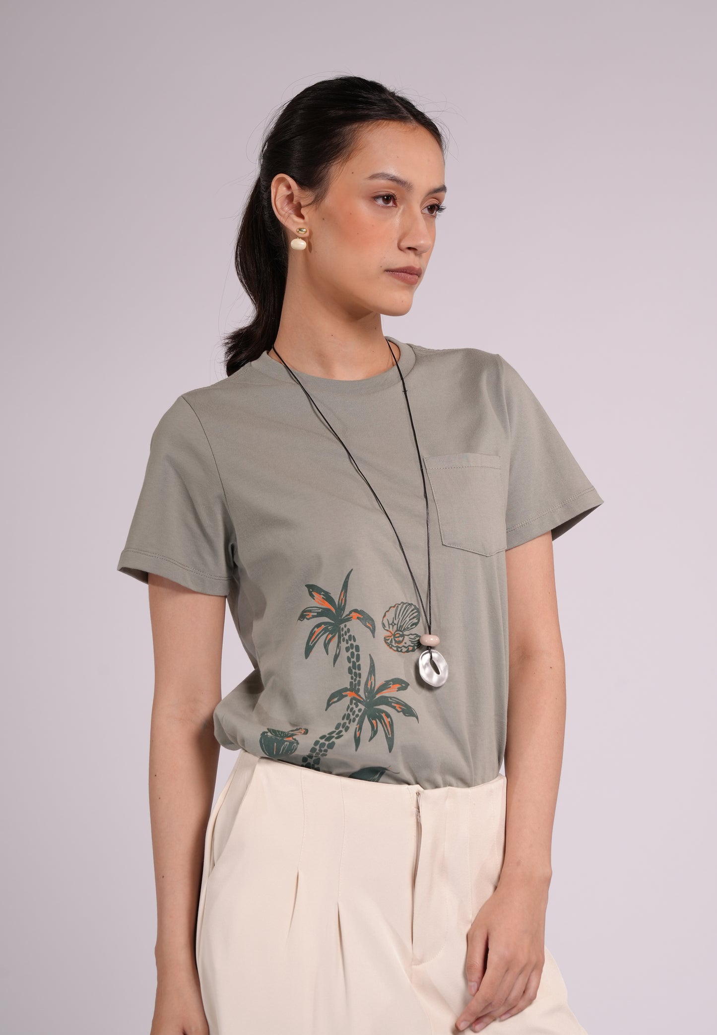 Summer Tees 2026 Dolores Short Sleeve Shirt Top (Sage)