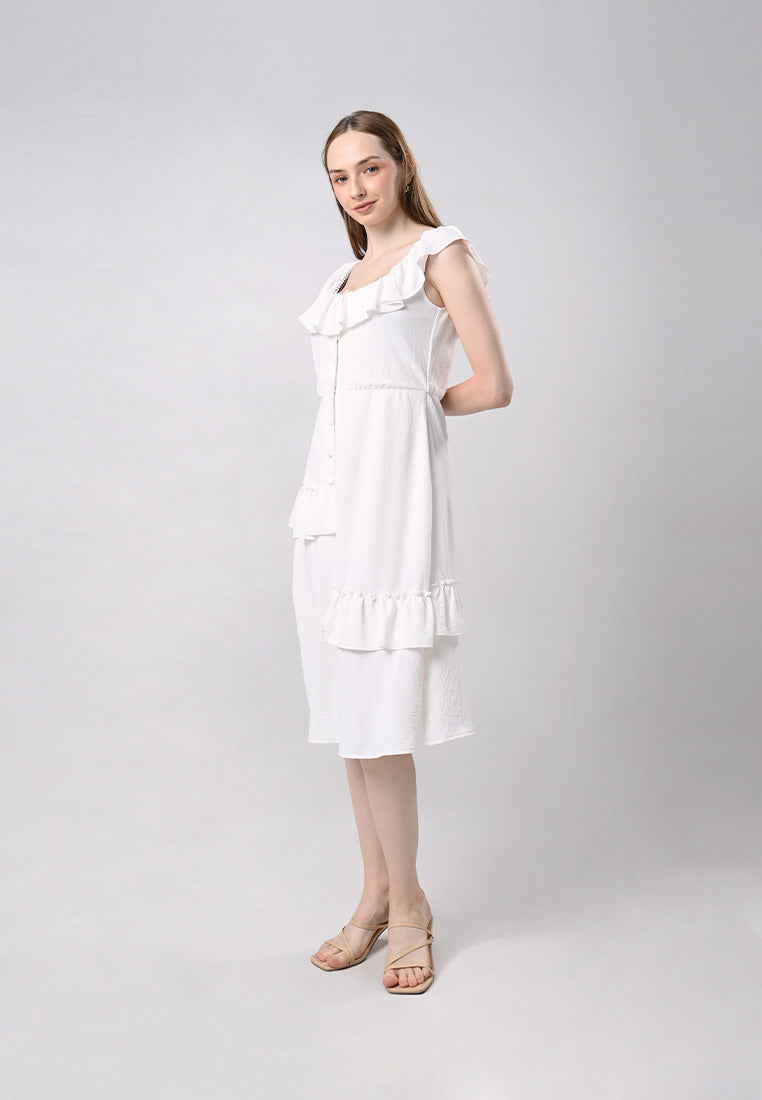 Domna Sleeveless Dress (Off-white)
