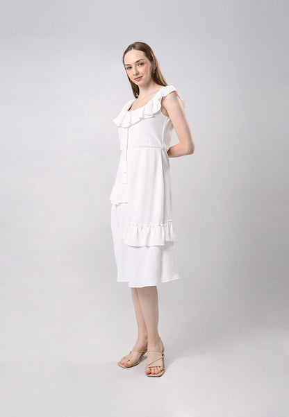 Domna Sleeveless Dress (Off-white)