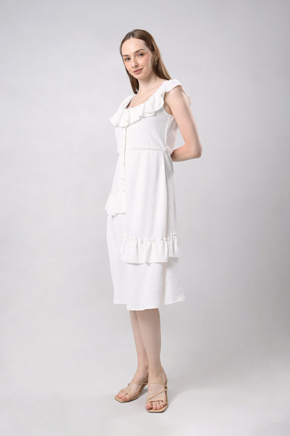 Domna Sleeveless Dress (Offwhite)