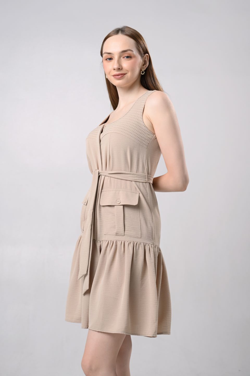 Drewe Sleeveless Dress (Khaki)