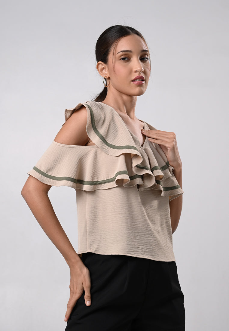 Drewe Short Sleeve Top (Khaki)