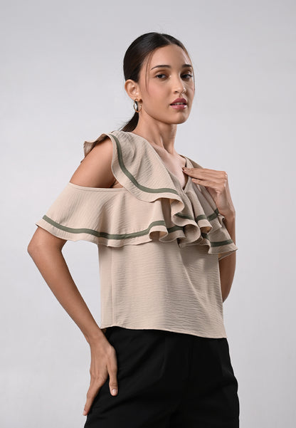 Drewe Short Sleeve Top (Khaki)