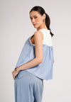 DNM Studios 2026 Drew Sleeveless Top (White/Blue)