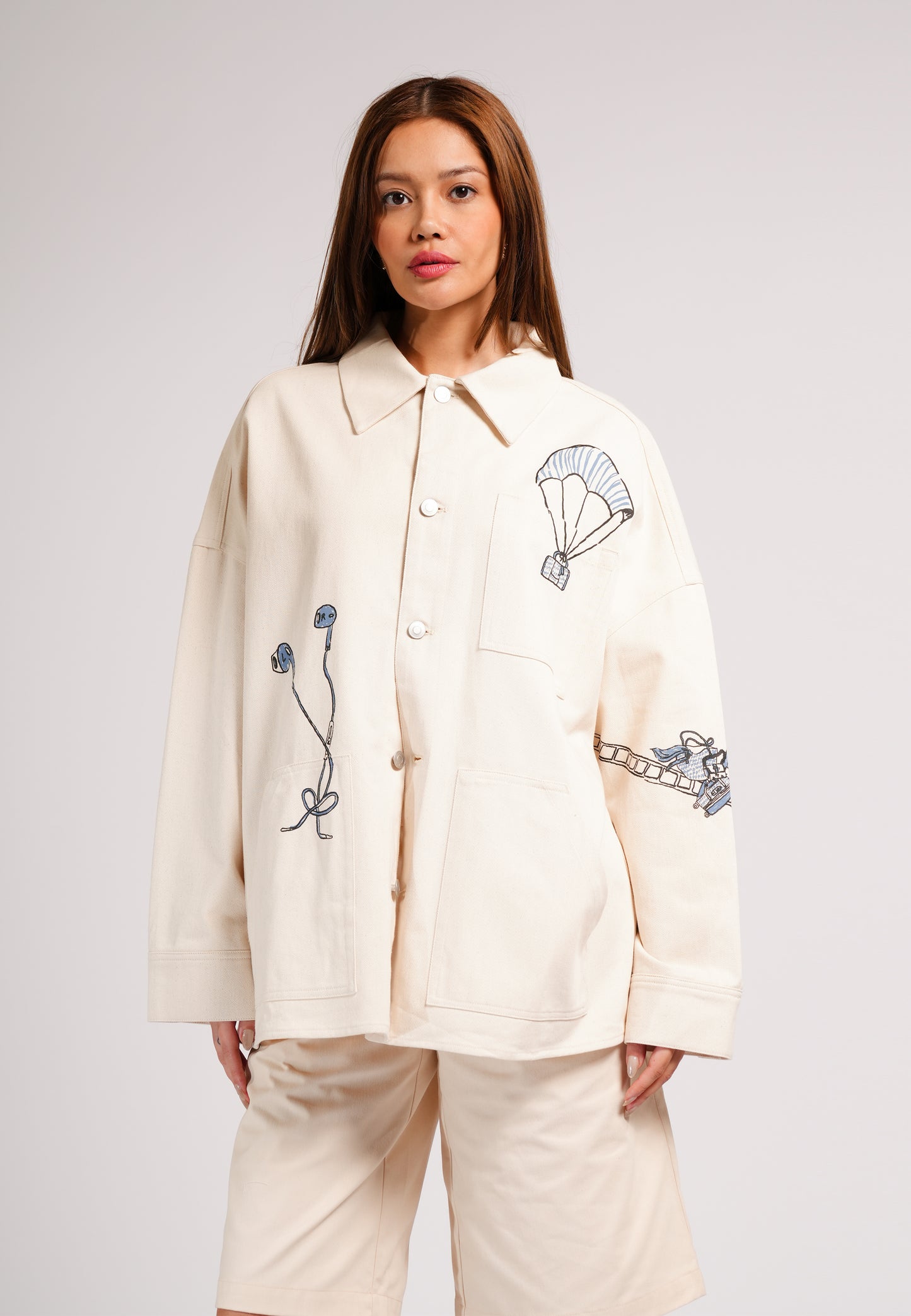 DNM Studios 2026 Dutch Long Sleeve Jacket Top (Spot Print Cream)