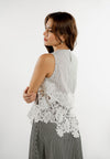 Edelwise Sleeveless Top (Striped White)