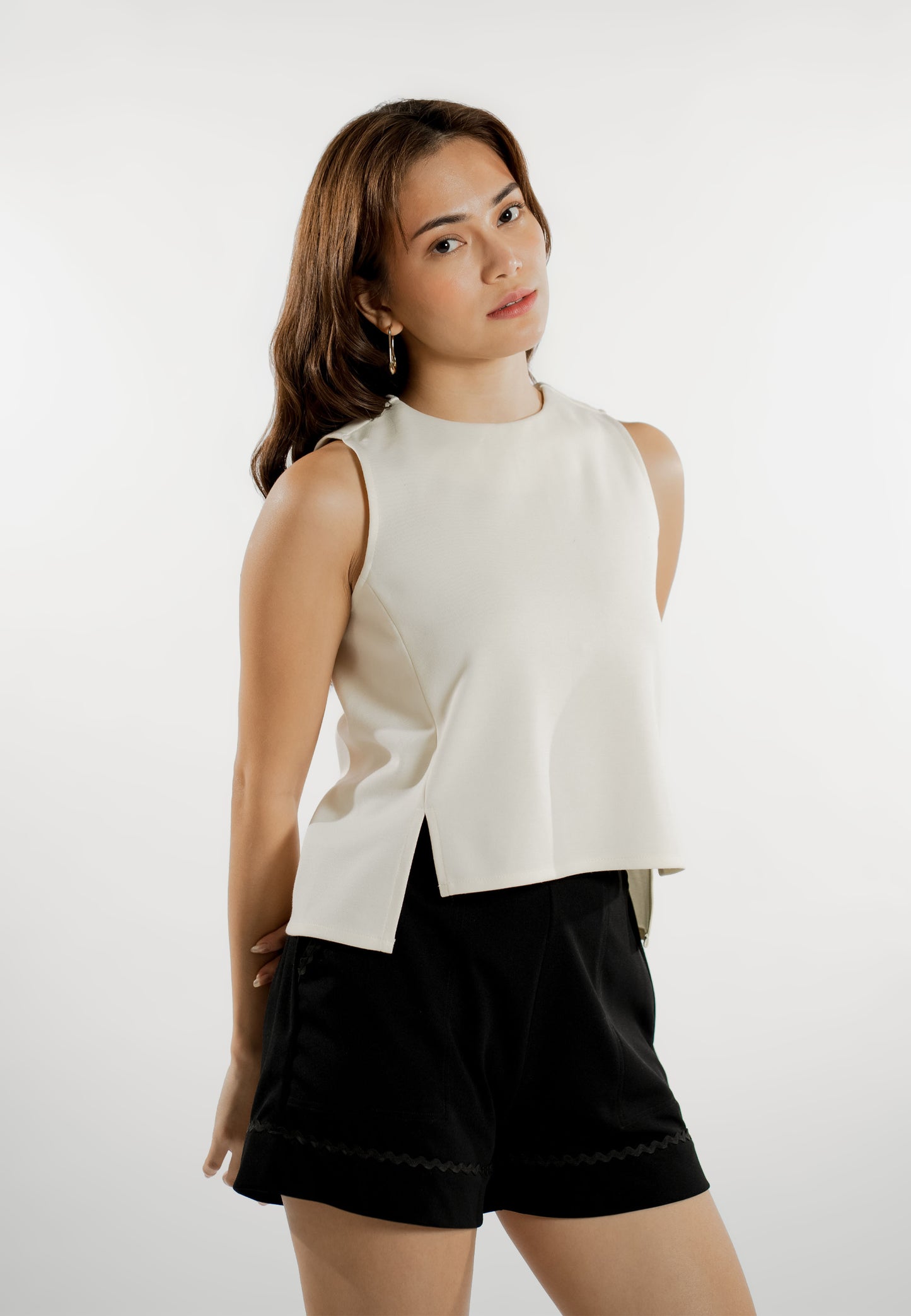 Eliette Sleeveless Top (Cream)