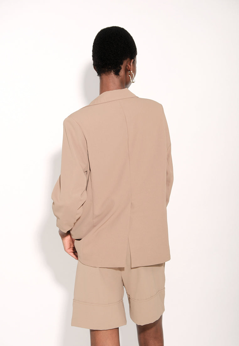 Archetype Elora Long Sleeve Blazer Top (Taupe)