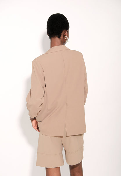 Archetype Elora Long Sleeve Blazer Top (Taupe)