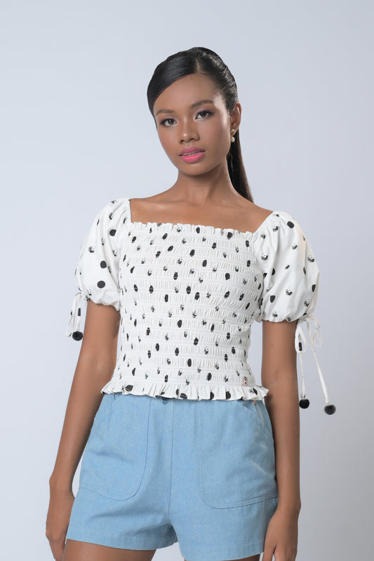 Barbie ❤ Plains & Prints Enchant Short Sleeve Top (Black/White)