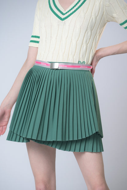 Barbie ❤ Plains & Prints Euphoria Pleated Skort (Green)