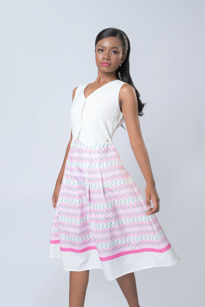 Barbie ❤ Plains & Prints Excellence Sleeveless Dress (P. Pink)