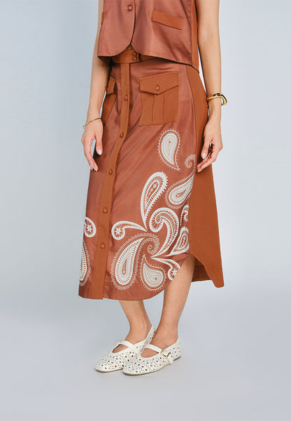 Nobleza Farrell Skirt  (Brown)