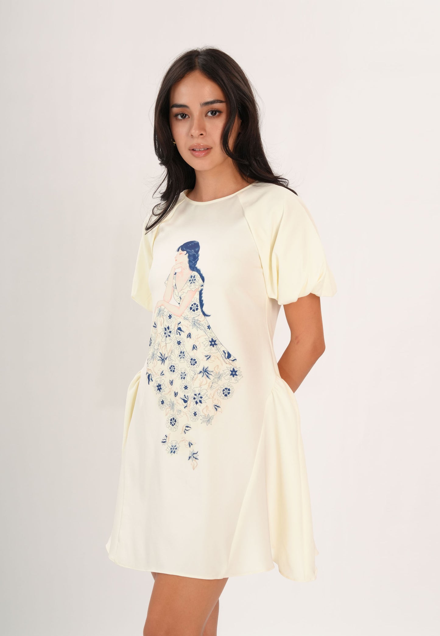 Fathia Short Sleeve Dress (Offwhite)