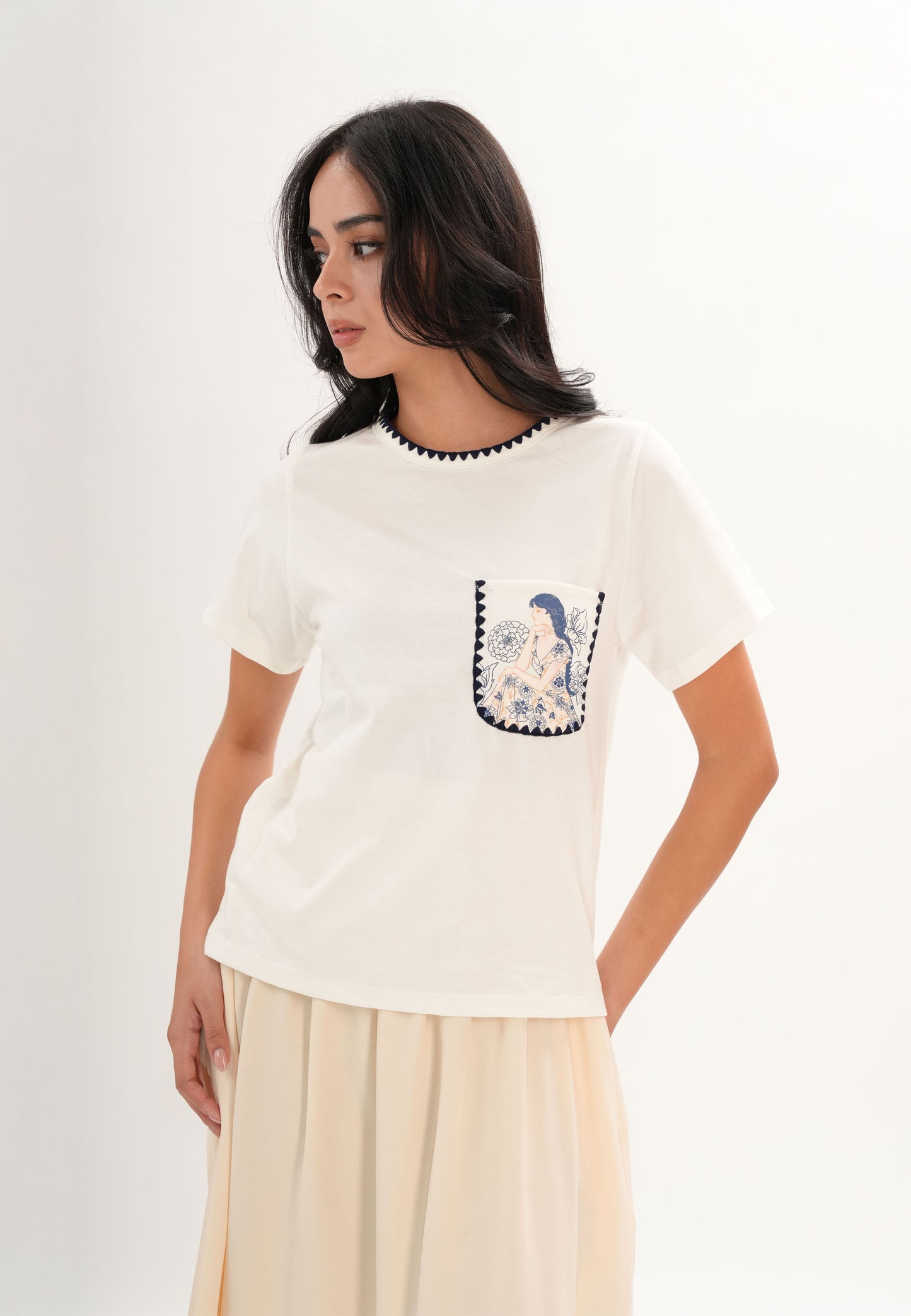 Fathia Short Sleeve Top (Offwhite)