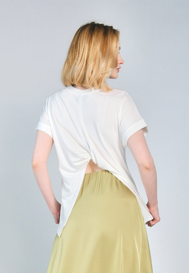 Nobleza Faun Short Sleeve Shirt Top (Off White)