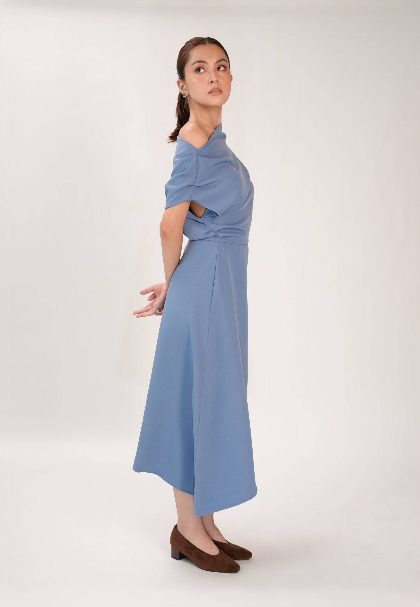 Fedora Extended Sleeve Dress (Dark Blue)